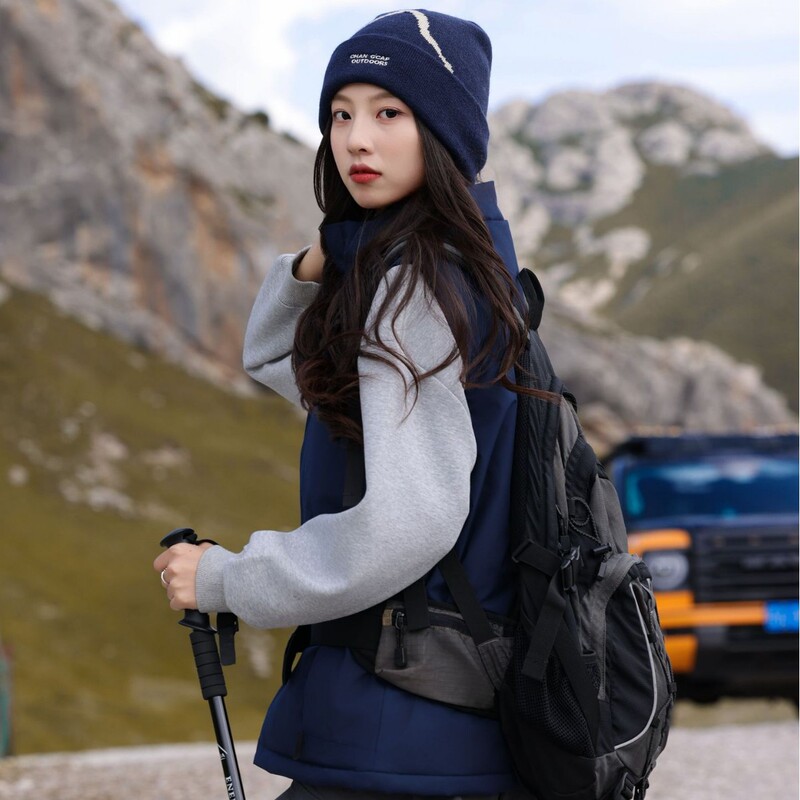 堆堆帽女包头针织帽秋冬护耳韩版冷帽时尚月子帽户外登山防风帽|undefined
