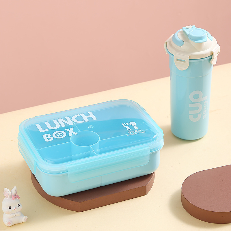 Caja de almuerzo multipropósito para estudiantes de oficina puede calentar la caja de almuerzo de microondas con cierre con cubiertos personalizados