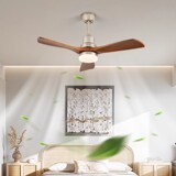 Ретро вентилятор из натурального дерева для гостиной, светильник для спальни