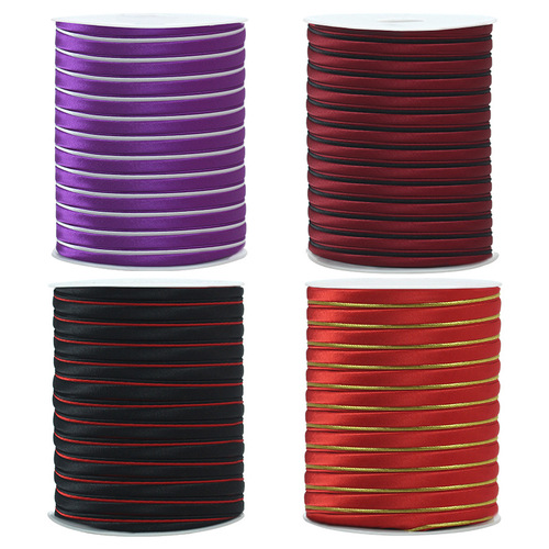 Cheongsam hemming strips, piping ribbons, buttons, two-color iron-free satin edging strips, bias-cut satin clothing fabrics for women