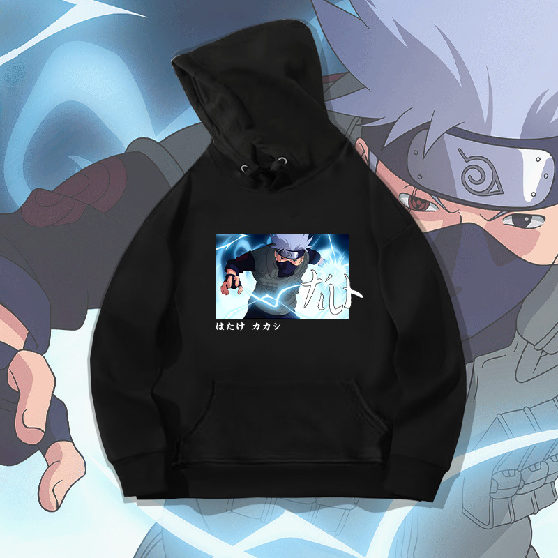 Kakashi hooded sweater men's and women's spring and autumn clothing Japanese anime youth fashion brand loose drop-shoulder long sleeve top clothes Kakashi hooded sweater men's and women's spring and autumn clothing Japanese anime youth fashion brand loose drop-shoulder long sleeve top clothes