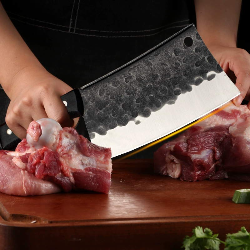 Хит продаж Yangjiang - специальные режущие лезвия, острый рез мяса, резка, режущий инструмент, молотковый рисунок ковка кухонный нож