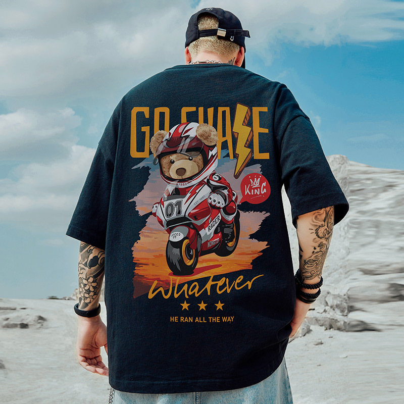 oversize潮牌胖子男装加肥纯棉大码国潮嘻哈宽松短袖T恤潮半袖8XL