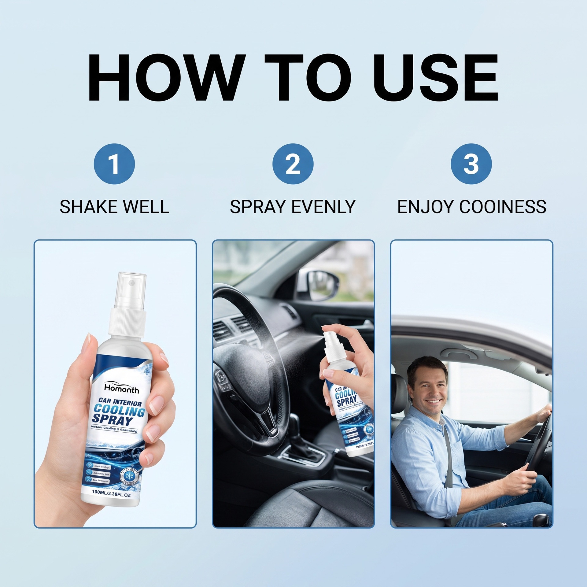 HOMONTH Car Interior Cooling Spray - Summer Car Interior Cooling Spray for Outdoor Parking