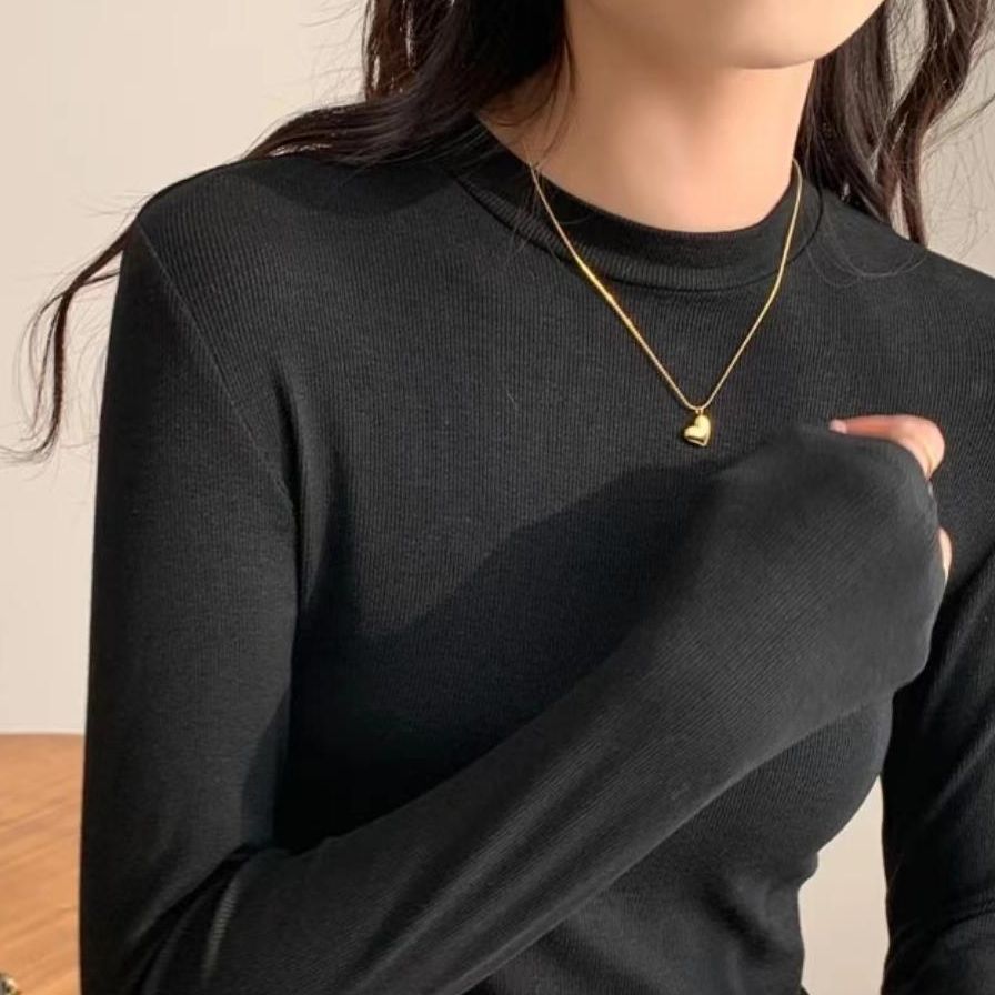 百搭设计高级感网红小立领打底衫女内搭2025年半高领高品质上衣