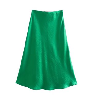 23 SD2160 summer new women's European and American style high waist solid color satin skirt women's fishtail hip skirt