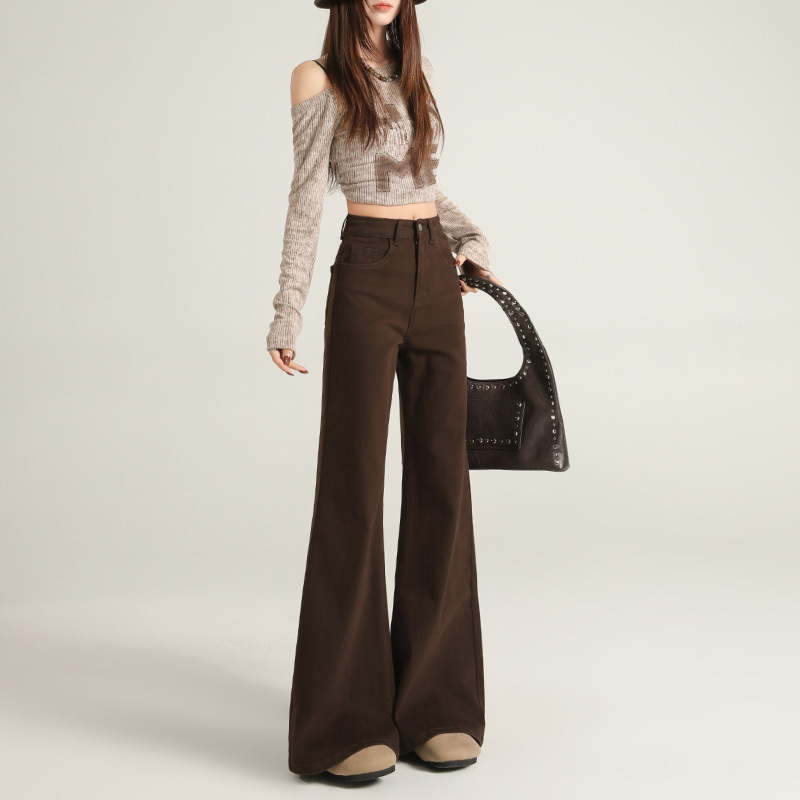 High-Waisted, Non-Tight-Fitting, Slightly Flared Jeans for Women, 2026 Spring New Style, Casual Retro, Slimming, Loose Flared Wide-Leg Pants