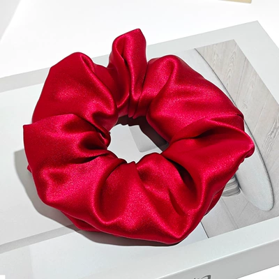 100% Mulberry Silk Scrunchie: Saç üçün rezinlər - 30mm-6cm-hair-tie-burgundy