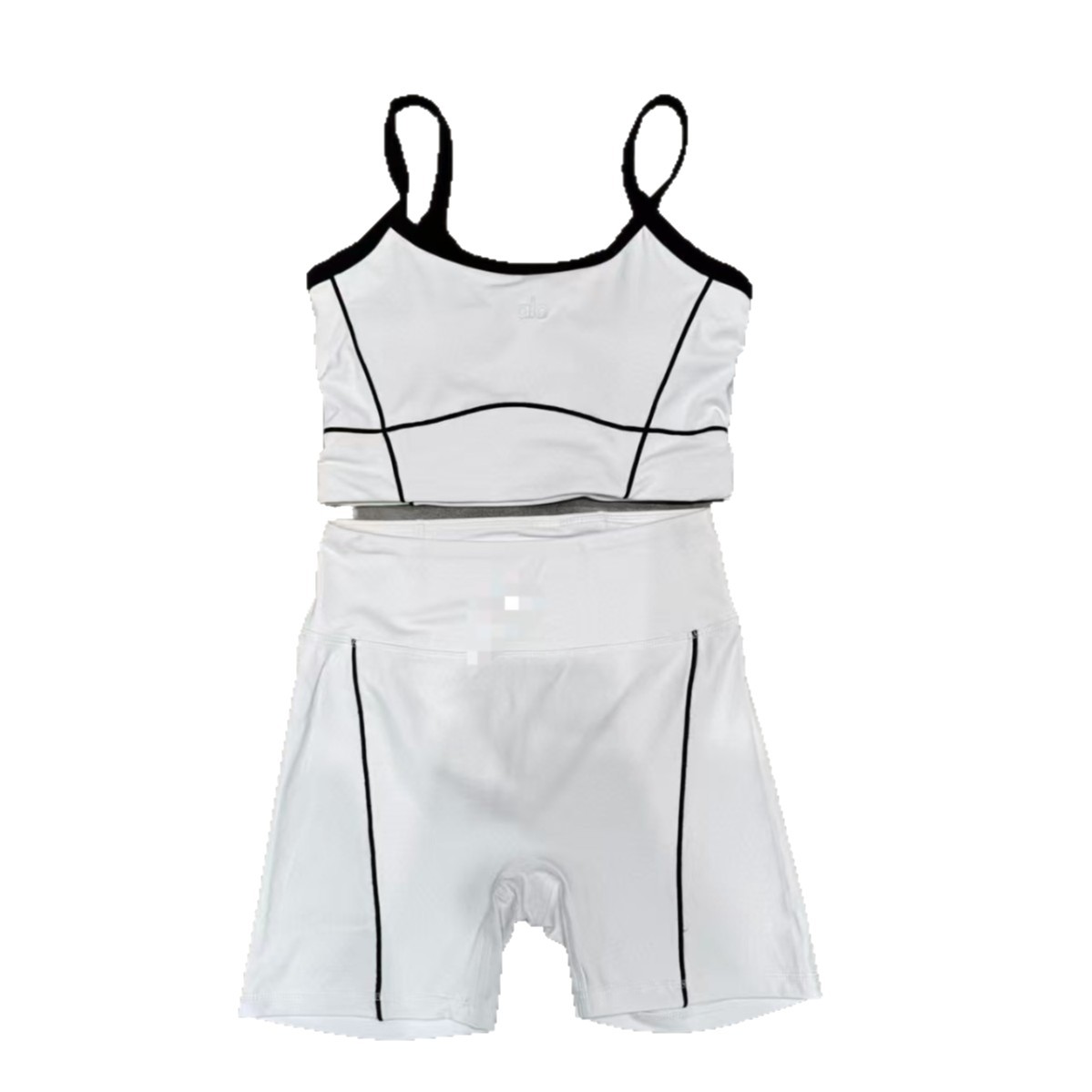 Al26 verano nuevo desnudo con cojín de pecho ropa interior correa de hombro bra de color contraste pantalones cortos chaqueta de mujer