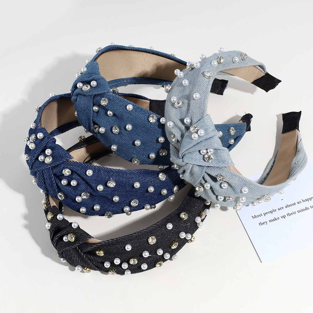 150g Weight Hair Band Hair Accessories Type 1 Piece Quantity Holiday, Daily Occasion Bow Knot Pattern Women's Gender Pearl Design Lady Bow Knot Cloth Pearl Hair Band 1