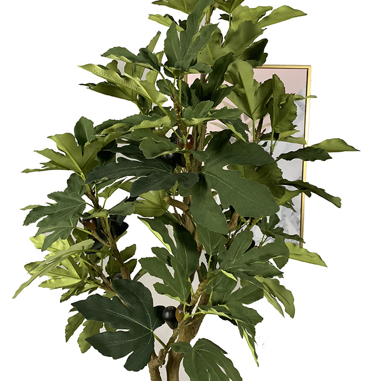 Simulación de higuera en maceta de plástico higo de varilla de plástico fabricación de personalidad de higos de simulación de paisaje de árbol pequeño higo