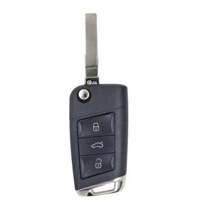 Suitable for Volkswagen 3-button Skoda modified folding remote control car key shell (Car Keys) - standard-3-keys