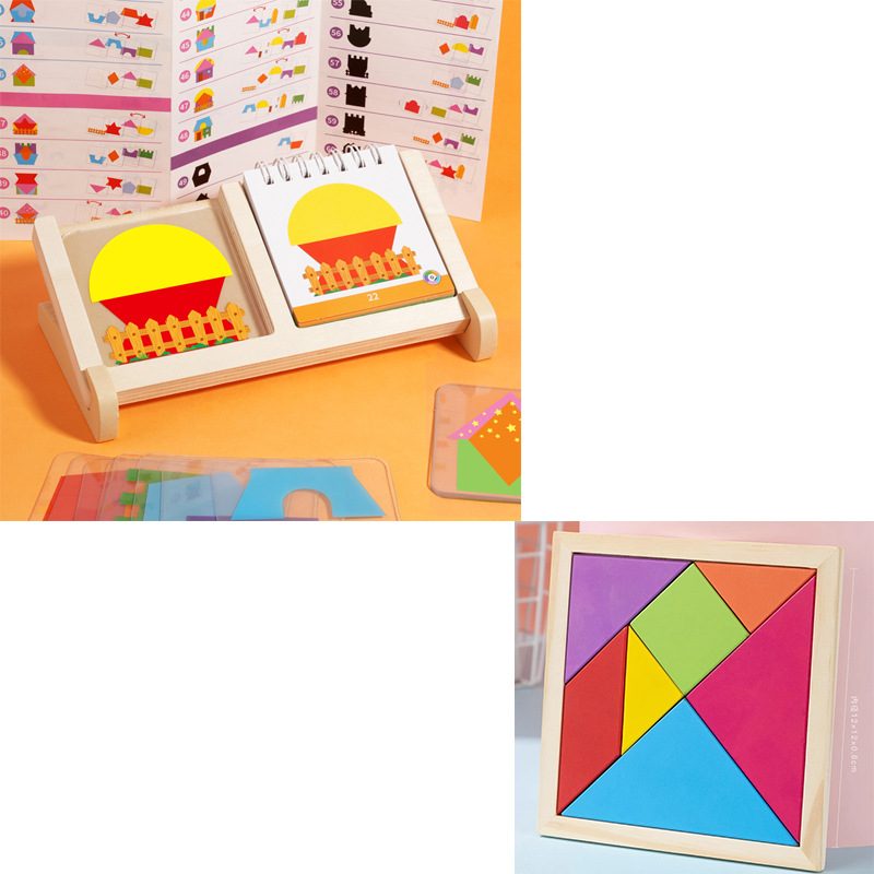 Diseñador de casas para niños, gráficos geométricos, espacio, entrenamiento de pensamiento, rompecabezas, 3-6 años, juegos de mesa, juguetes