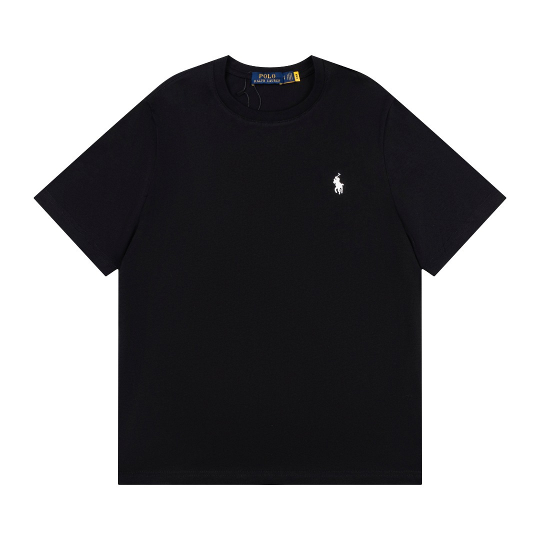 2026 In-Stock Rl Ralph Lauren Logo Embroidered Round Neck Short-Sleeve T-Shirt Versatile Casual Unisex Style Supports Dropshipping