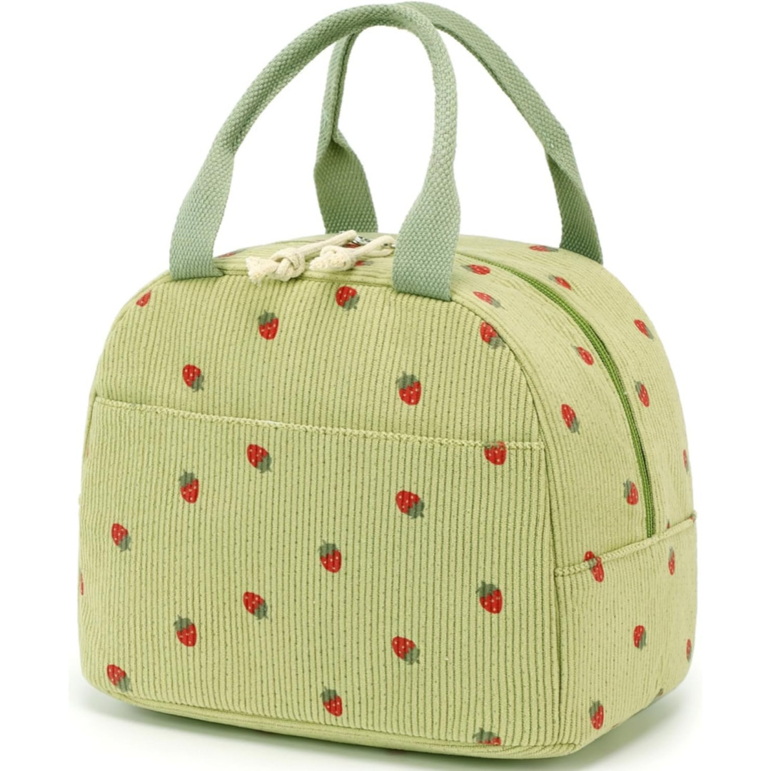 Nuevo producto transfronterizo Bolsa bento portátil con estampado de pana Bolsa de almuerzo fresca de gran capacidad adecuada para acampar al aire libre