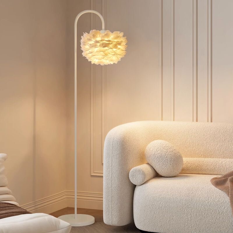 Nordic Light Luxury Eye Protection Feather Floor Lamp Ins Style Bedroom Living Room Vertical Internet Celebrity Live Room Background Atmosphere Lamp Nordic Light Luxury Eye Protection Feather Floor Lamp Ins Style Bedroom Living Room Vertical Internet Celebrity Live Room Background Atmosphere Lamp