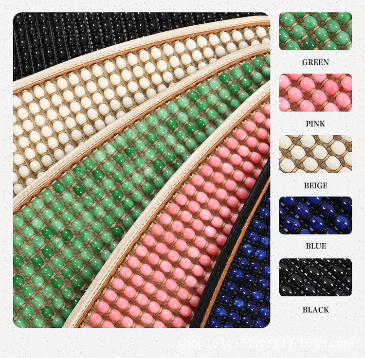 Car Wood Bead Seat Cushion Lumbar Support Pillow Set Non-Slip Breathable