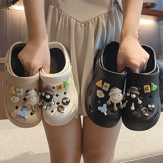 EVA洞洞鞋女2026新款夏季厚底外穿踩屎感海边沙滩防滑包头凉拖女