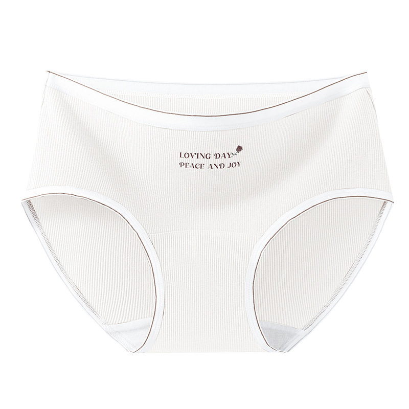 Algodón puro antibacteriano entrepierna Algodón puro Clase A Cintura media sin costuras 2024 Nuevo calzoncillos de mujer de color de contraste de entrepierna de algodón de Xinjiang