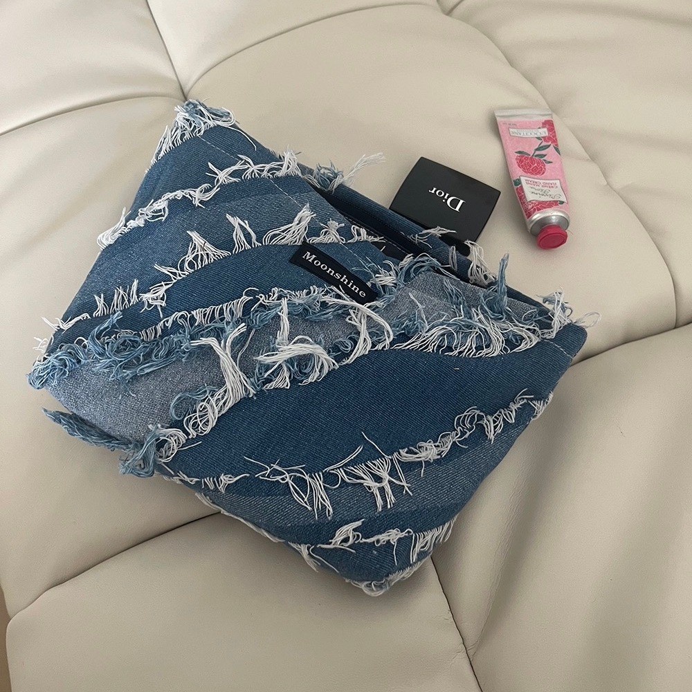 denim cosmetic bag