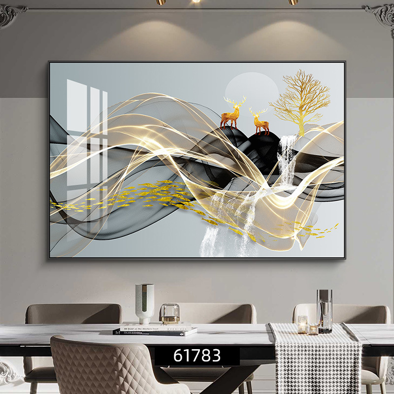 Fulu Meiman decoración de comedor moderno y simple pintura de decoración de la pared de la mesa de comedor de lujo ligera pintura de mural de comedor