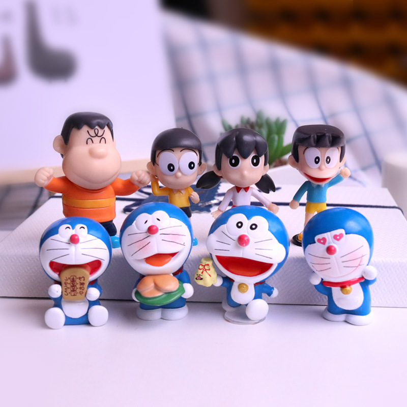 Cute Cartoon Blue Fatty Doll Hand-made Model Doll Creative Car Desktop Car Ornaments Blind Box Accessories