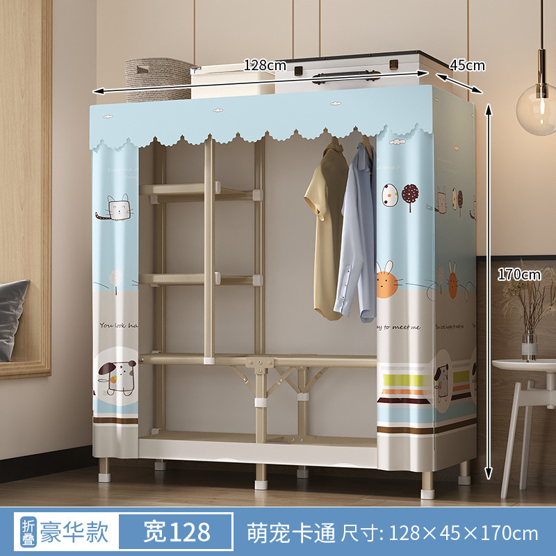 Instalación libre armario hogar dormitorio plegable armario de tela simple armario de almacenamiento para sala de alquiler armario durable