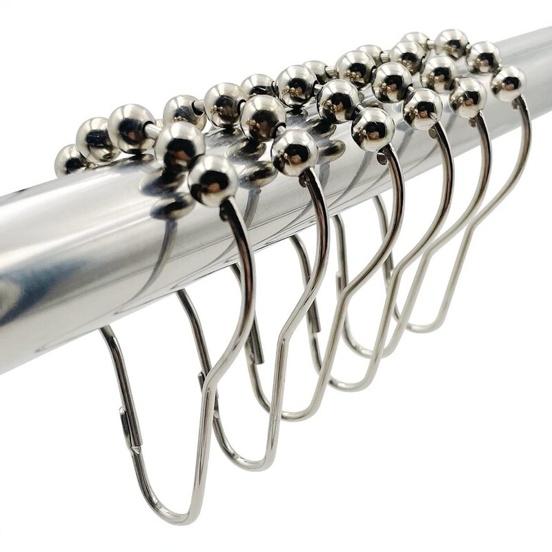 Hot sale stainless steel five beads gourd buckle ball shower curtain ring curtain buckle shower curtain hook