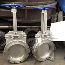 PZ73X-16P DN100 走灰渣刀型闸阀  明杆软密封CF8材质刀型闸板阀