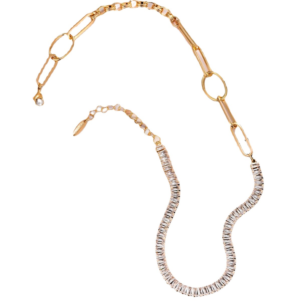 Xuking joyería transfronteriza nuevo circón costura collar de la boda Corea del Sur estilo frío personalizado clavícula cadena collar de diamantes