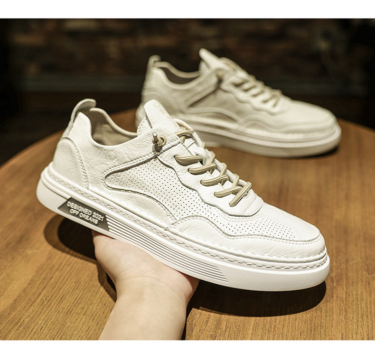 2023 winter nieuwe herensneakers, trendy eenvoudige witte schoenen in Koreaanse stijl, ademende geperforeerde vrijetijdsschoenen voor heren_voghion.com