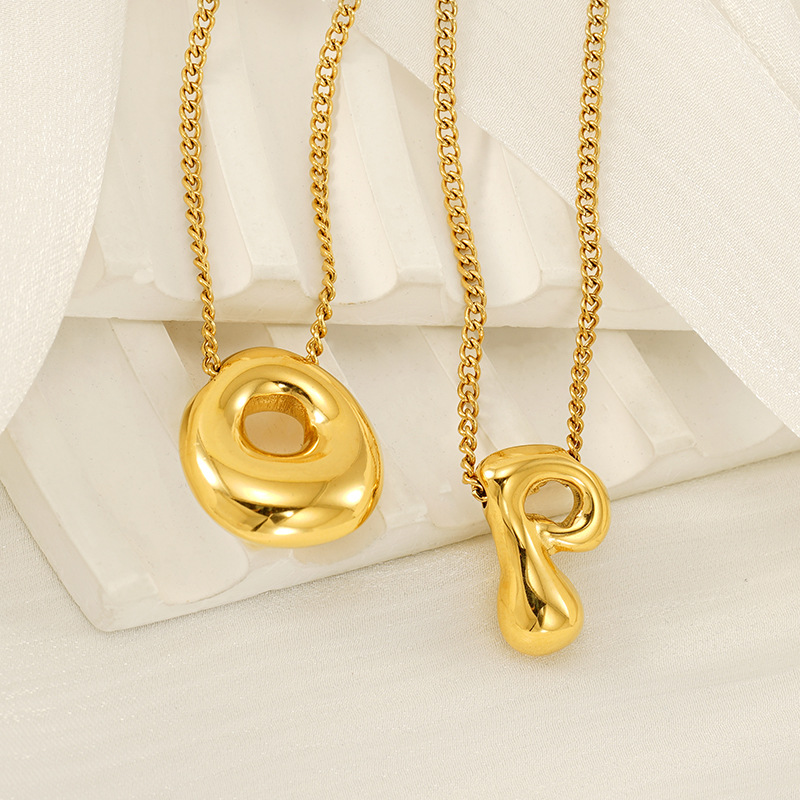 Letter Pattern Wholesale Jewelry Casual Lady Streetwear Letter 304 Stainless Steel Plating Pendant Necklace