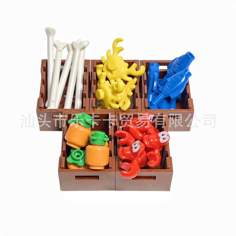 MOC シーン、食品、果物、肉、魚介類ツール、DIY ビルディングブロック、MOC 微粒子アクセサリーと互換性のある国境を越えた|undefined