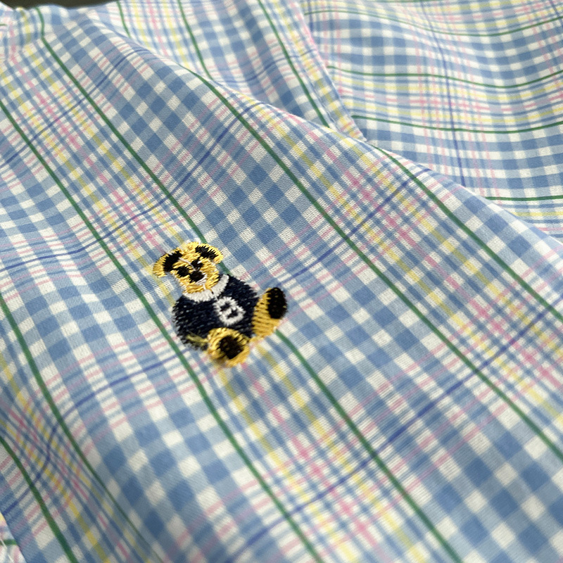 2025 nueva camisa de moda de verano para niños, camisa de dibujos animados a cuadros, ropa infantil de manga larga, nueva moda para niños