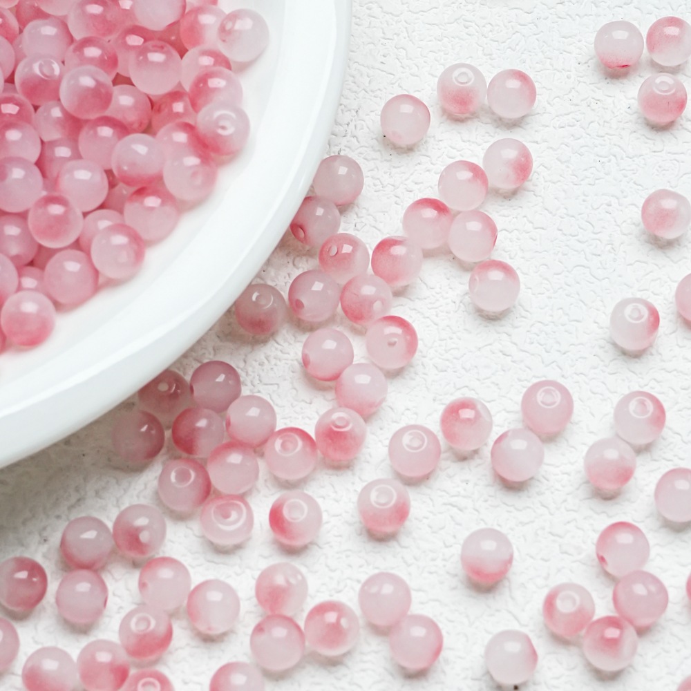 10mm de dos colores de gradiente de perlas de vidrio collar pulsera hecha a mano DIY pulsera cuentas redondas accesorios al por mayor