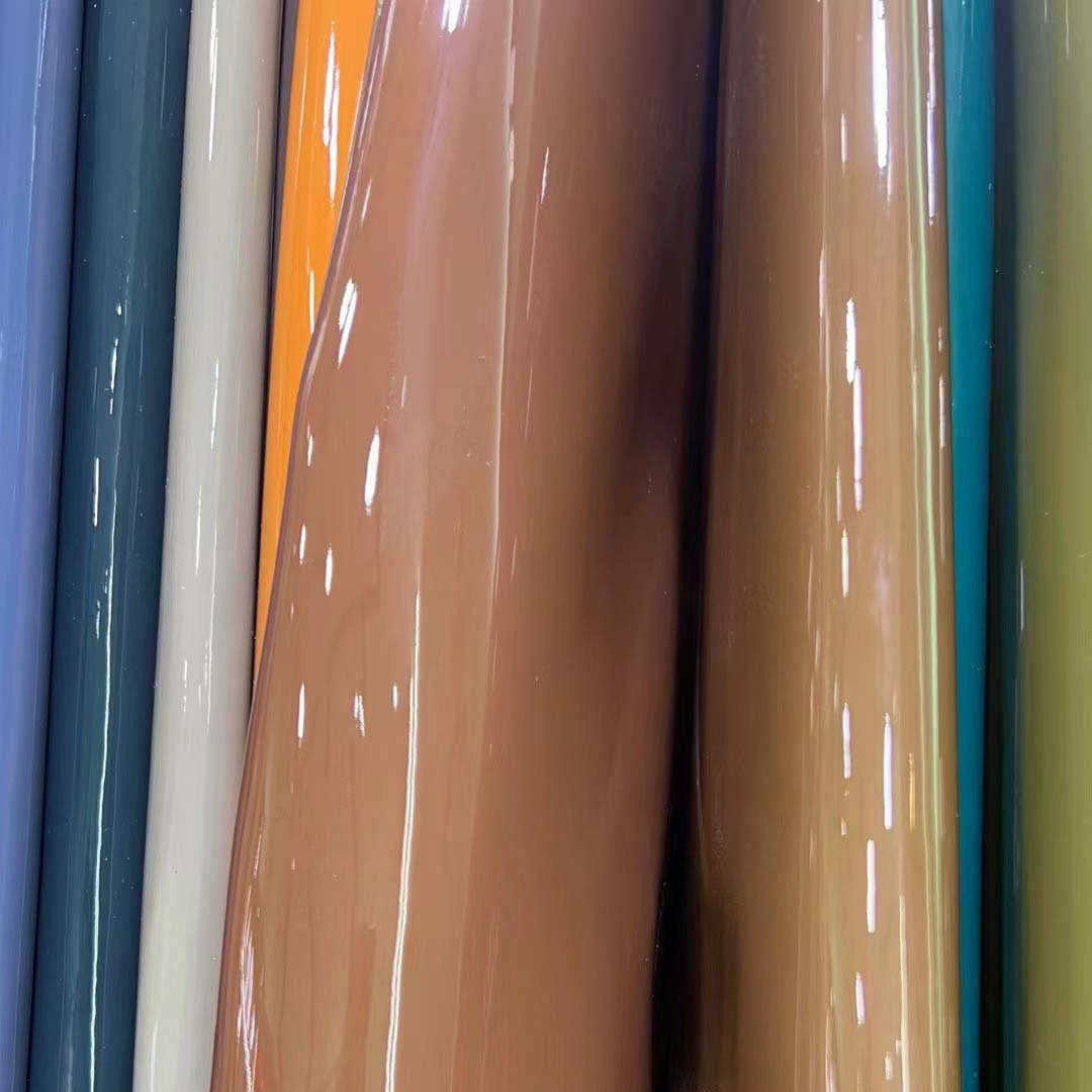 彩色镜面头层漆皮真皮无折痕高光漆皮女包皮革面料