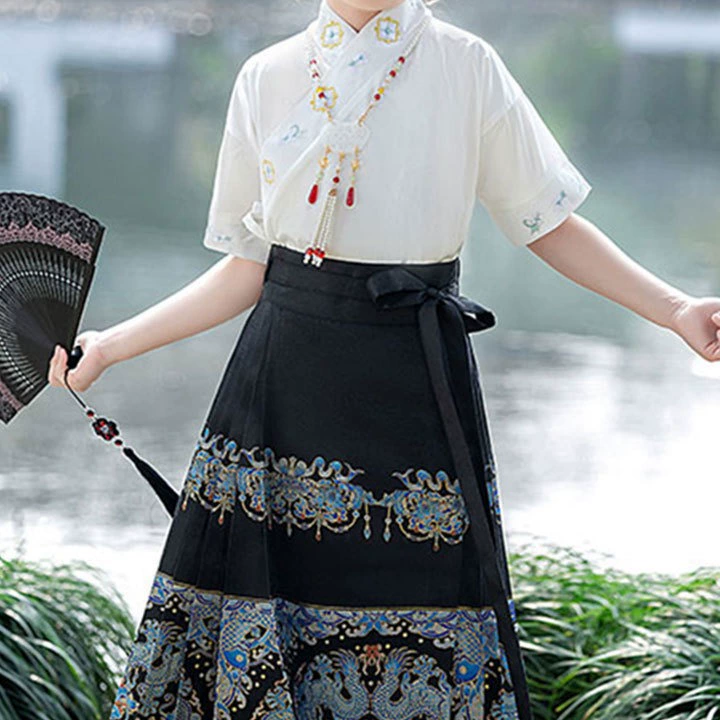 Высококачественная иностранная девушка в костюме Hanfu детская лошадь юбка