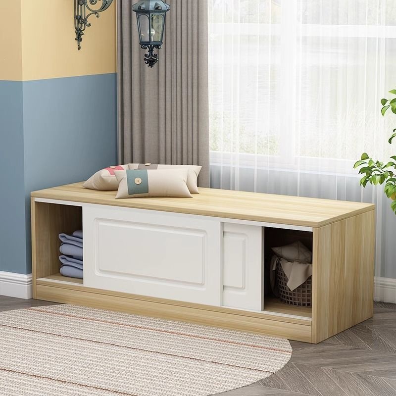 European-style sliding door storage cabinet, storage cabinet for above the bed, freely combinable, home use sliding door balcony cabinet, can be used as a seating area or bay window cabinet