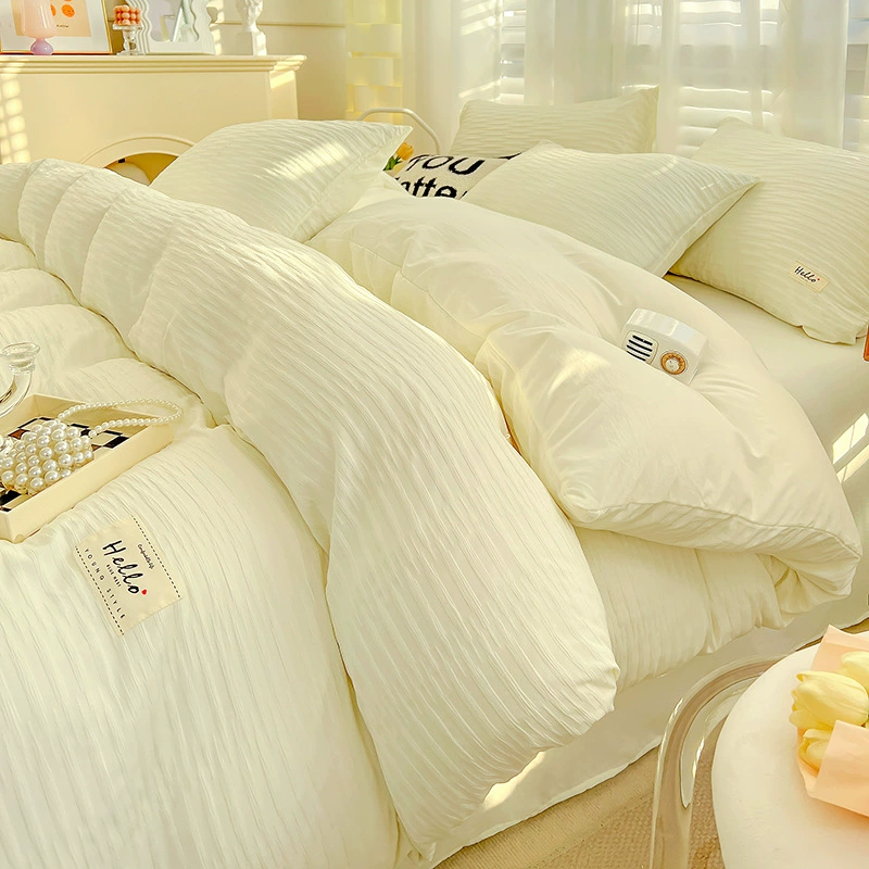 Bedding Set Japanese Style, Skin‑Friendly Bubble Gauze Cotton, 3–4 Piece, Multiple Sizes