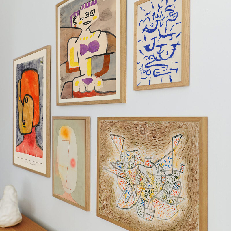 German painter Paul Klee European-style abstract retro art combination decorative painting painting heart restaurant hanging painting core