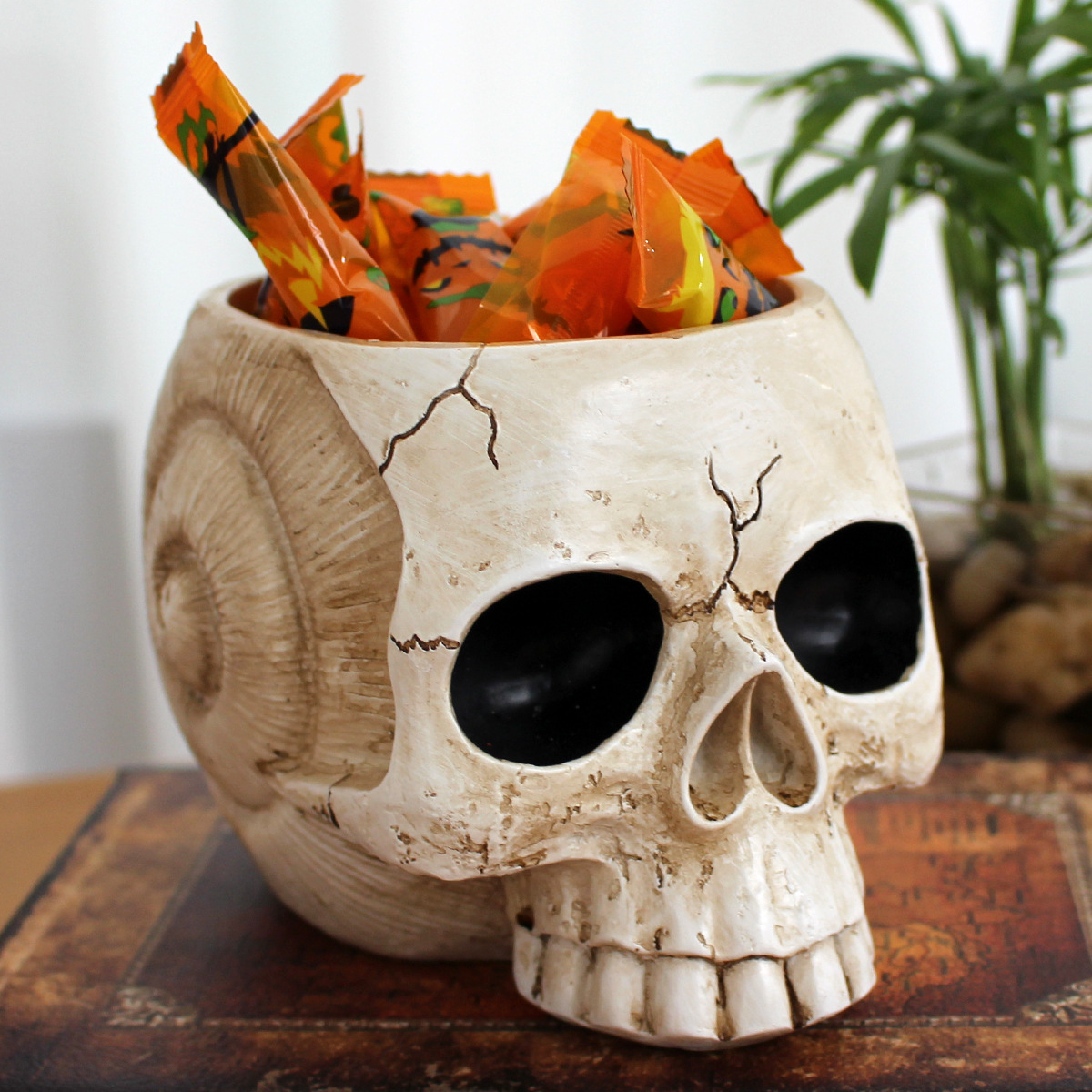 Halloween Resin Flower Pot Simulation Succulent Plant Flower Pot Horror Skull Ghost Festival Potted Plant Decoration Candy Bowl Now