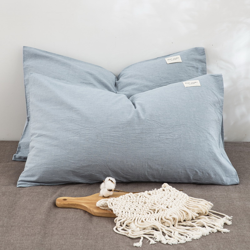 Fundas de almohada de algodón lavado de algodón puro Un par de 100 fundas de almohada de algodón Dormitorio de estudiantes Funda interior de núcleo de almohada doble individual