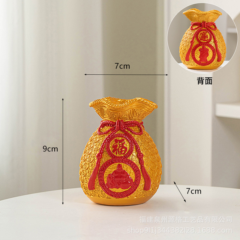 Chino suerte bolsa florero resina decoración casa fortuna significado bolsa de ahorro de la sala de TV decoración del gabinete