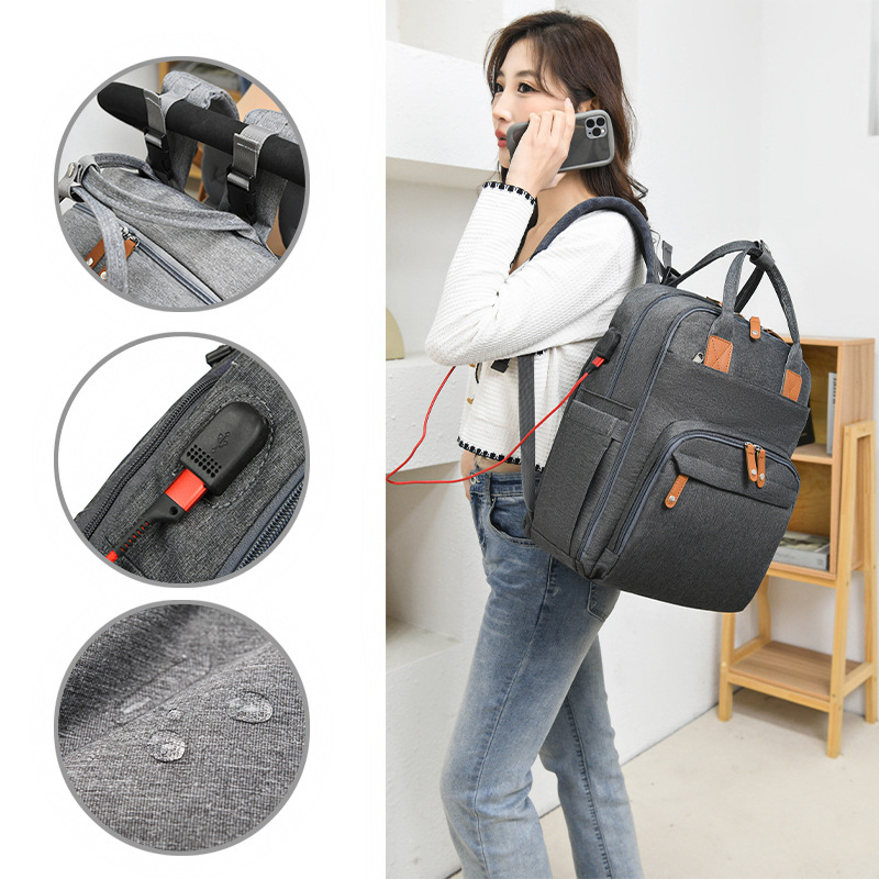 Cross-border new style bed bag mom bag waterproof wear-resistant detachable baby bag dual-shoulder travel outdoor large capacity backpack