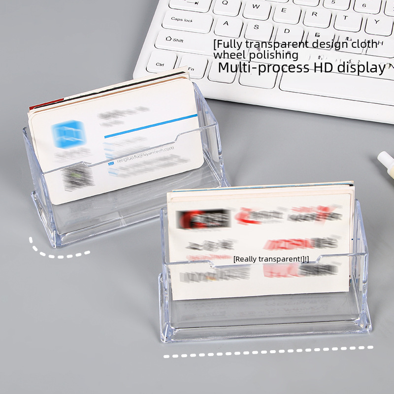 (2개) 사무용품 플라스틱 명함 케이스 창조적 인 투명 아크릴 데스크탑 저장 카드 케이스 명함 홀더 문구 도매
