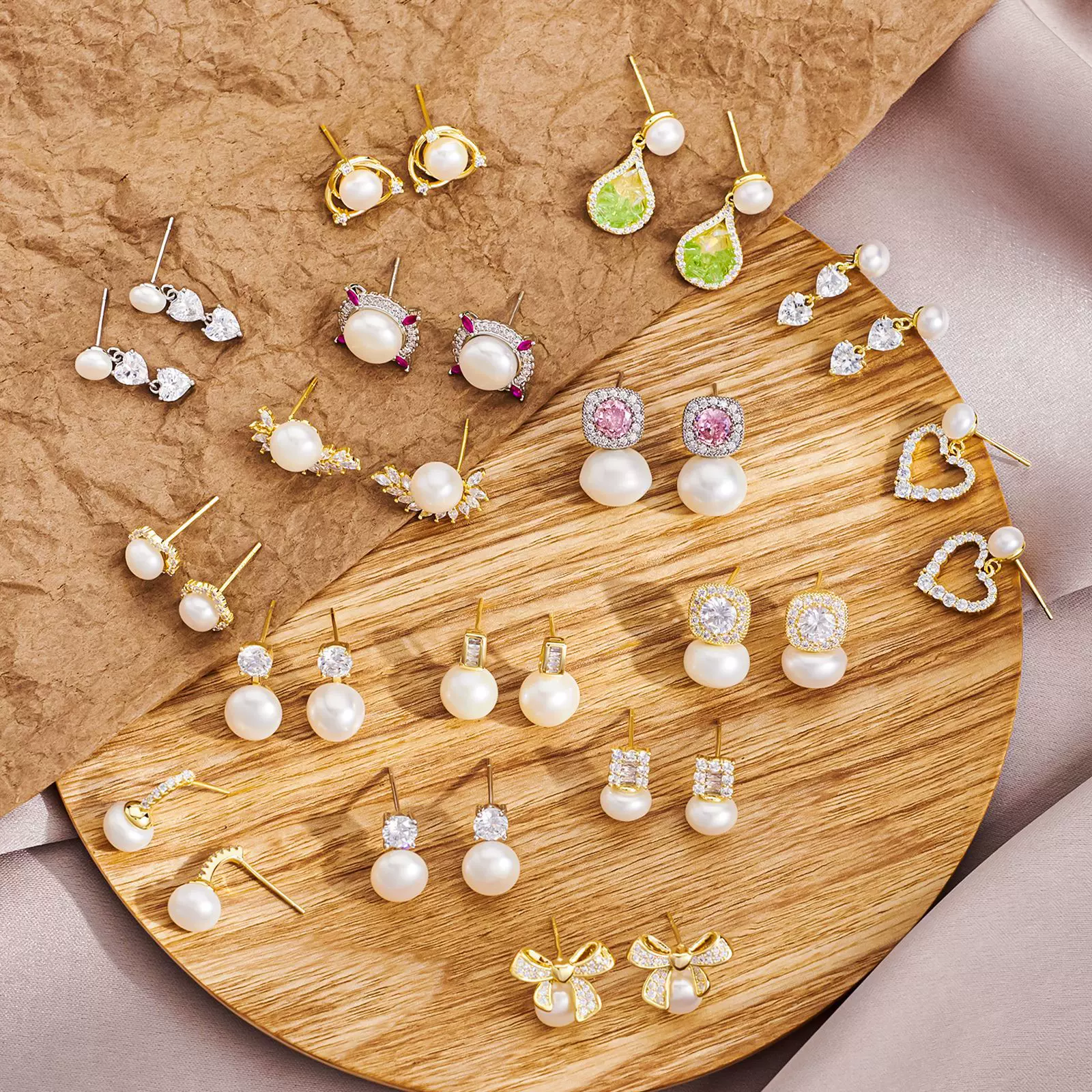 艾妮贝妮天然淡水珍珠耳钉S925纯银针轻奢时尚高级感精致百搭耳饰