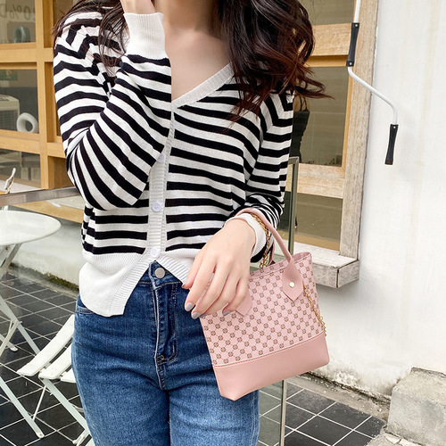 Chain Small Bag  New Contrast Color Women's Handbag Shoulder Crossbody Bag Printed Retro Bag Wholesale