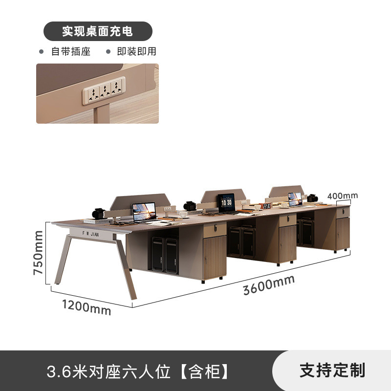 スタッフデスク、スタッフステーション、シンプルモダンな2人掛けファイナンスカードホルダー、オフィス家具、テーブルと椅子の組み合わせ|undefined
