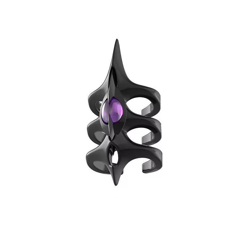 2024 New Triple Layer Spiked Opening Adjustable Ring Cyberpunk Style Men and Women Jewelry Party Gift
