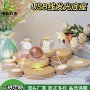 跨境发光实木木质底座